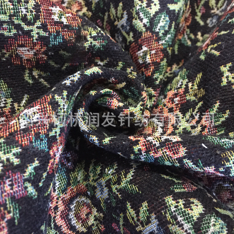 提花百花争艳鞋材沙发布料时装休闲服饰靠枕箱包现代时尚面料布