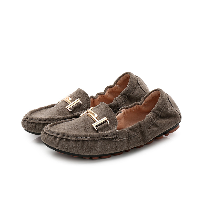 Mocasines para mujer 2023 primavera y verano nuevo estilo coreano deslizamiento-en mujeres embarazadas planas 41-43 más tamaño rollo de huevo antideslizante bombas
