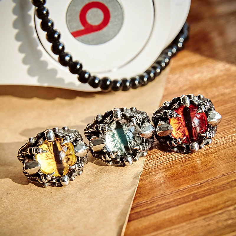 beier European and American jewelry wholesale men's punk wind titanium steel prosthetic eye skull ring a generation of new