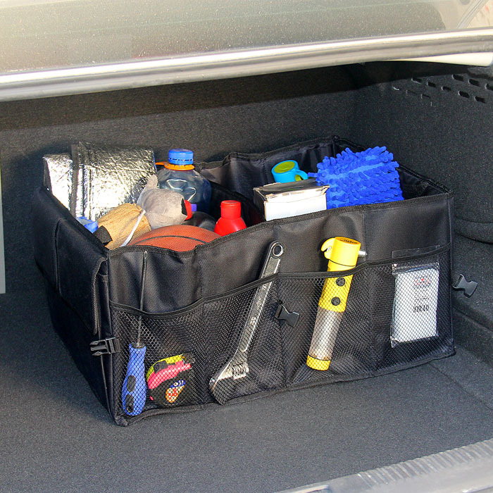 Caja de almacenamiento de maletero del coche plegable caja de almacenamiento de múltiples funciones caja de organización suministros de coche