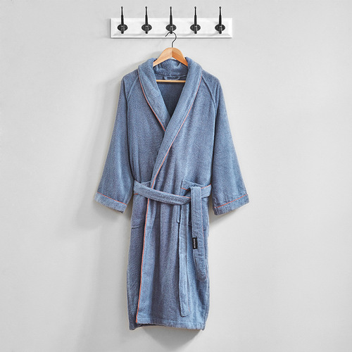 [New Product] Sanli plain cardigan yukata with selvage edge bathrobe pure cotton bathrobe couple adult logo