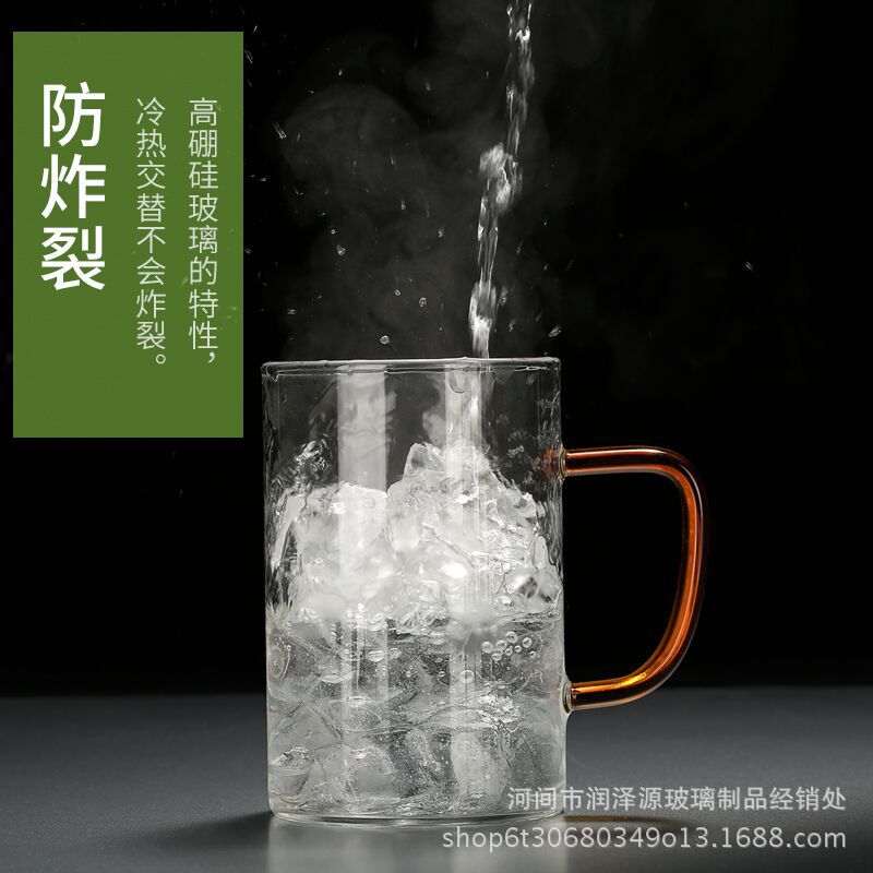 Green tea cup scented tea office creative tea glass water cup advertising cup milk juice cup thickened glass cup