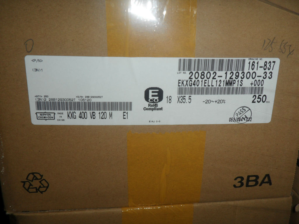 黑金刚 电解电容 KXG 120uf/400V  18*35.5