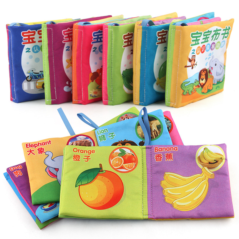 Ciencia y educación educativa para niños con papel de llamada libro de tela de educación temprana lavable no se desvanece libro de tela de palma de bebé tridimensional sin rasgar