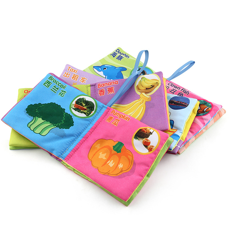 Ciencia y educación educativa para niños con papel de llamada libro de tela de educación temprana lavable no se desvanece libro de tela de palma de bebé tridimensional sin rasgar