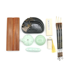 Stationery Set of Four Treasures - Creative Gift Set for Calligraphy Supplies - One Piece for Shipping - Ink, Paper, Brush, Inkstone Set for Beginners