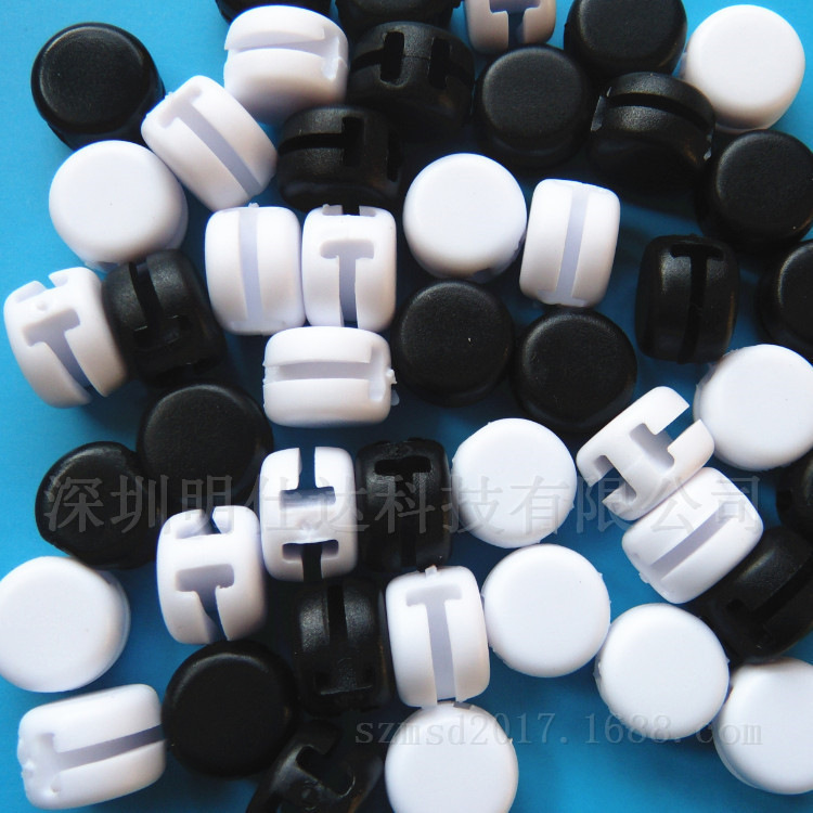 环保TPE材质耳机滑块线扣，孔径4.0mm滑扣 两边开口扁线扣 塑胶件