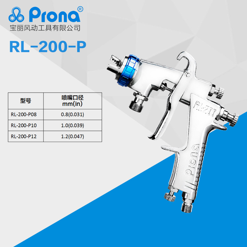 台湾宝丽prona五金工具低压环保喷枪RL-200-P手动高雾化家具喷枪