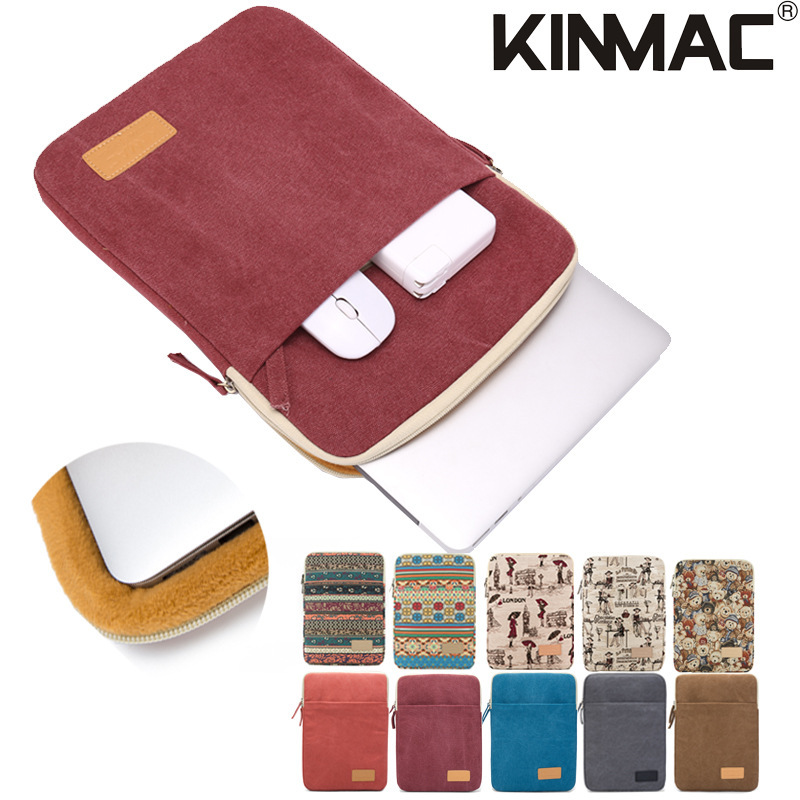 KINMAC Solid Color Casual Simple Laptop Sleeve Bag Fashionable Business Canvas Computer Bag Protective Case KINMAC Solid Color Casual Simple Laptop Sleeve Bag Fashionable Business Canvas Computer Bag Protective Case