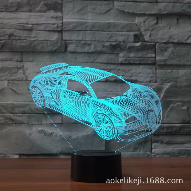 Настольная лампа ночного света, LED декоративный маникюр, лампа с пультом, 3D, градиент