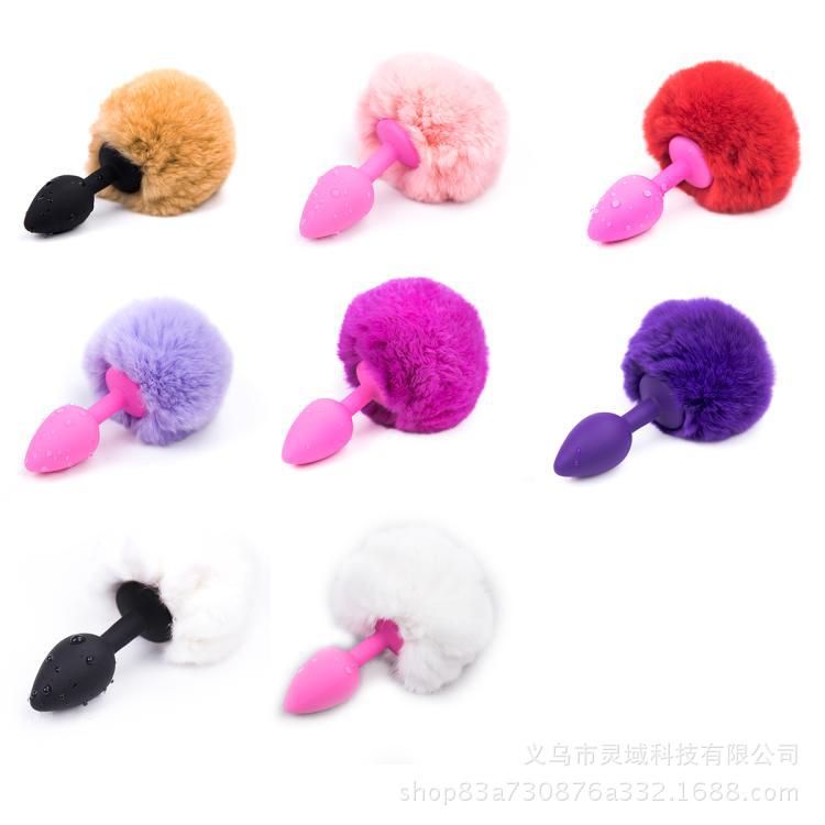 Suministro directo de fábrica sexy alternativa productos adultos del sexo flirting pluma anal plug cola de conejo anal plug aparato femenino image 1