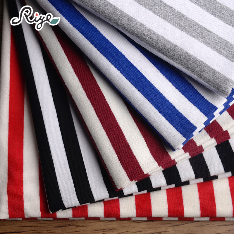 条纹全棉拉架彩条面料弹力几何针织面料春夏冬秋服装面料