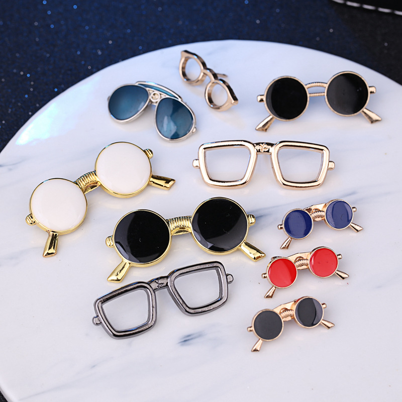Personalidad de estilo coreano 2018 todo fósforo pin Taobao Venta caliente traje de Hombre Accesorios esmalte aceite gafas tinta marco broche