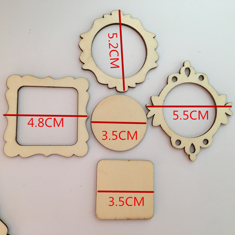 产地货源 现货镂空木片 圆片 方片 环保装饰挂件 10个一包 创意款