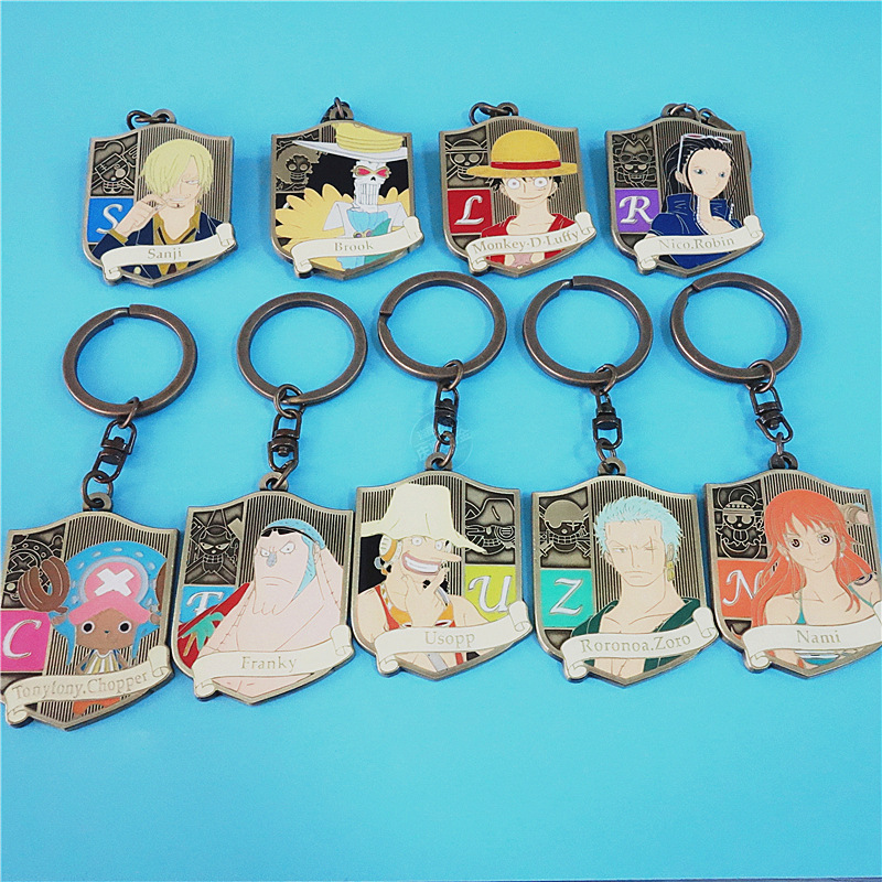 海贼王系列钥匙扣 锌合金复古烤漆滴胶金属挂件 纪念品挂包扣