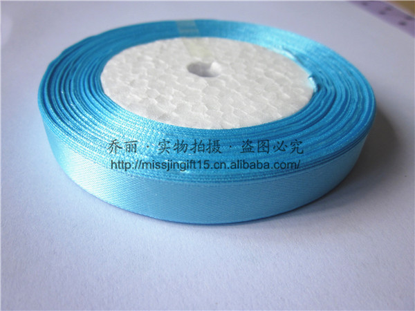 En stock 15MM cinta de poliéster de una sola cara Cinta de regalo Decoración cinta DIY cinta hecha a mano embalaje de la flor