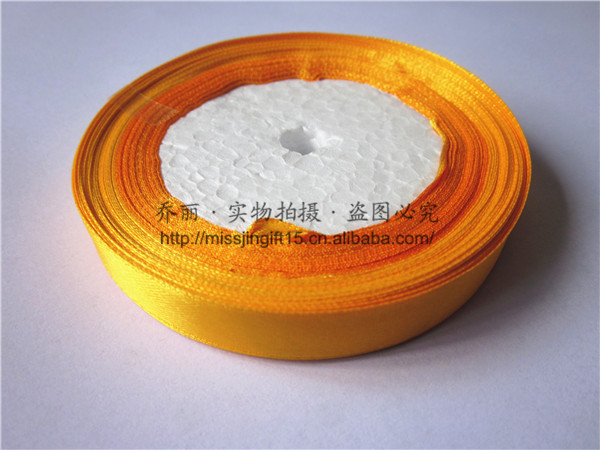 En stock 15MM cinta de poliéster de una sola cara Cinta de regalo Decoración cinta DIY cinta hecha a mano embalaje de la flor