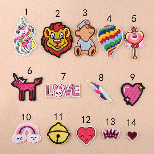 依绣电脑绣花章衣服装饰补丁贴刺绣布贴游乐园卡通绣花标可爱卡通