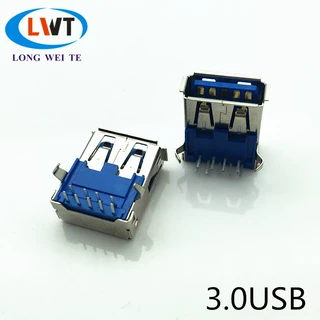 3.0USB90度卷边弯脚9pin AF3.0DIP母座 A母卧式USB3.0插板