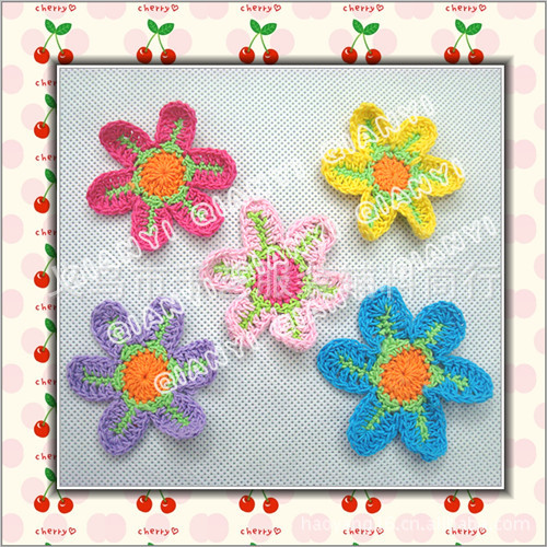 供应六星手钩花，手勾花，手工花，毛线花(图)