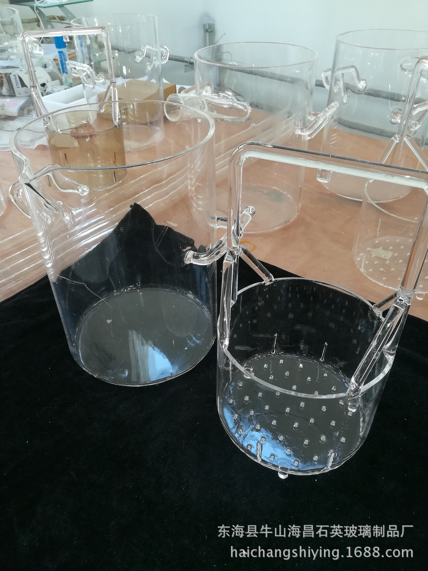 金银首饰加工煲酸耐高温石英烧杯耐酸玻璃烧杯石英玻璃吊篮