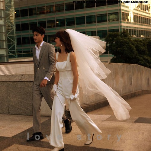 Bride's multi-layered fluffy veil long photography style veil light wedding dress taking photos ultra fairy forest system props hair accessory white