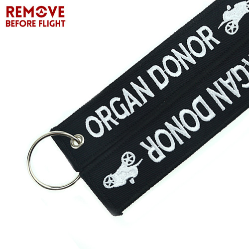 Amazon Personalized Embroidered Motorcycle Keychain with ORGAN DORNOR Black and White Embroidery Keychain