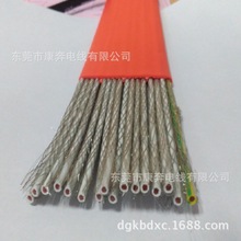 16芯0.75mm2电镀天车行车屏蔽扁电缆 屏蔽扁平线 屏蔽扁线