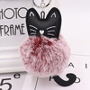 Cute black keychain, pendant, plush doll, bag decoration, kitten, cat, Birthday gift