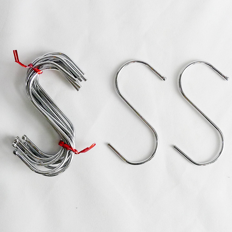 S-Shaped Wall Hook Hook Wall-Mounted Balcony Steel Hook Chrome-Plated Door Back Strong Sticky Hook