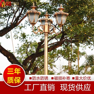 厂家直供欧式防水双头LED小区路灯别墅花园公园3米户外照明庭院灯