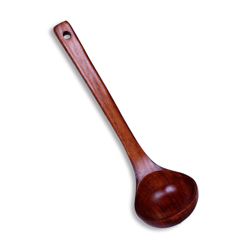 Daxin espátula de madera cuchara de sopa traje espátula de madera sartén antiadherente especial mango largo traje de espátula de madera utensilios de cocina de madera