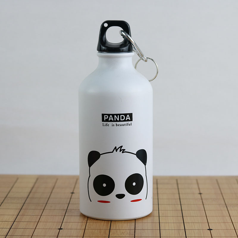 Botella de agua deportiva de aluminio, botella de agua para ciclismo al aire libre, taza de aluminio para regalo, taza publicitaria con diseño coreano de dibujos animados, botella infantil personalizable