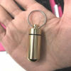Round aluminum alloy pill bottle pill pills outdoor novelty keychain portable pill box key hanging bottle pill bottle