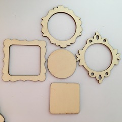 Source: Local Supply  
Product: Hollowed-out Wooden Discs (Round and Square)  
Packaging: 10 pieces per pack  
Item: Eco-friendly Decorative Hangers  
Style: Creative Edition