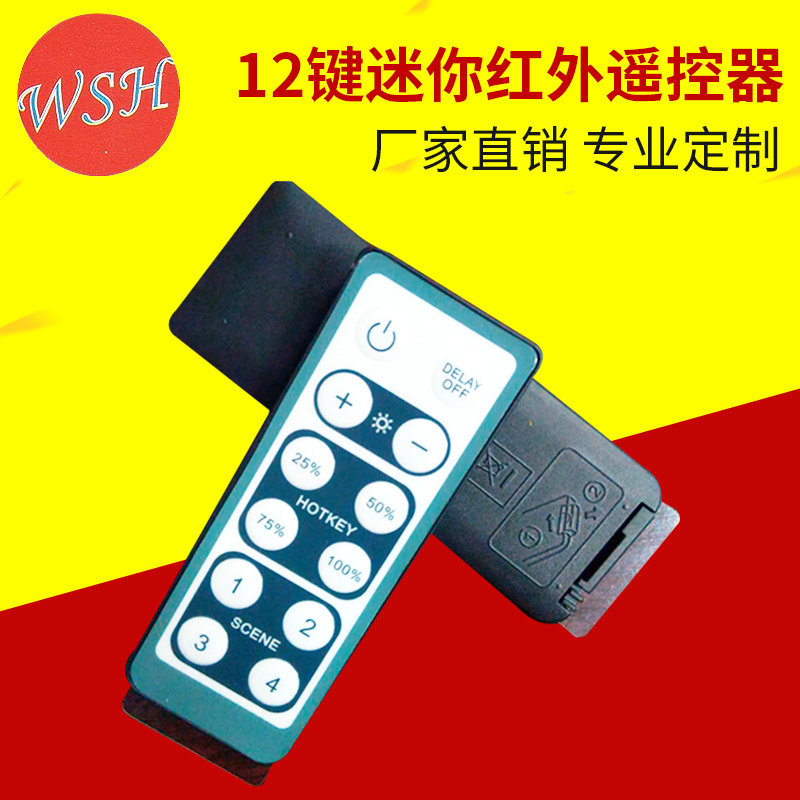Remote control manufacturers supply 12 key mini led monochrome dimming infrared remote control