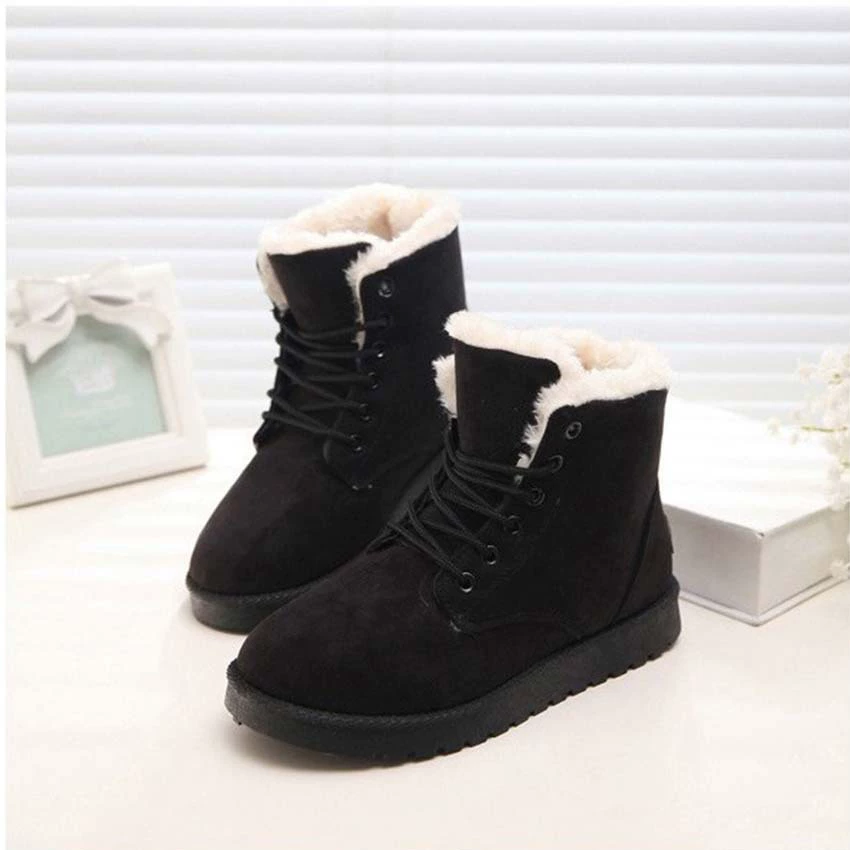 Низкие зимние ботинки (Martens) женские корейского стиля, шнуровка, тёплые короткие ботинки на плоской подошве