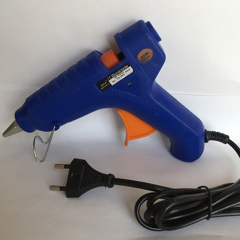 批发热熔胶枪60W 带开关指示灯点胶枪 蓝色迷你热熔枪点胶设备