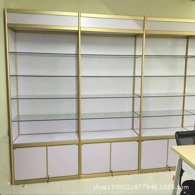 展示架饰品架钛合金槽板展柜药品柜化妆品玻璃柜烟酒柜台轻型货柜