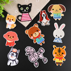 Embroidered patches with cute cartoon animals for children's clothing, decorative patches for clothing, DIY patches for clothing, cute animal patches for kids' clothes