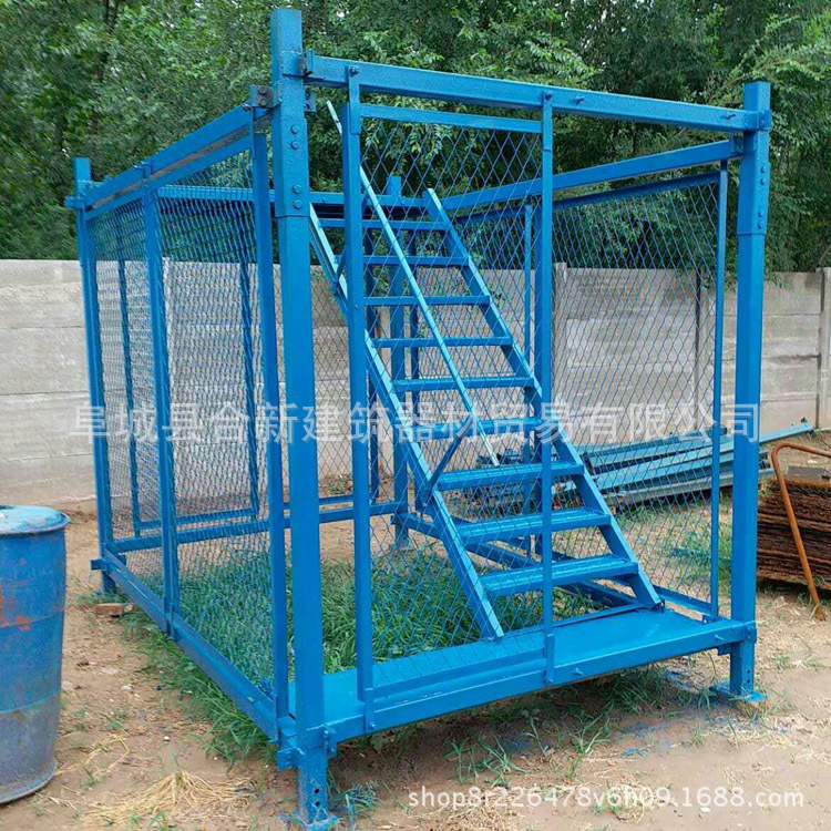 桥梁施工梯笼 地铁施工马道 河北爬梯 加工基坑爬梯厂家安全爬梯