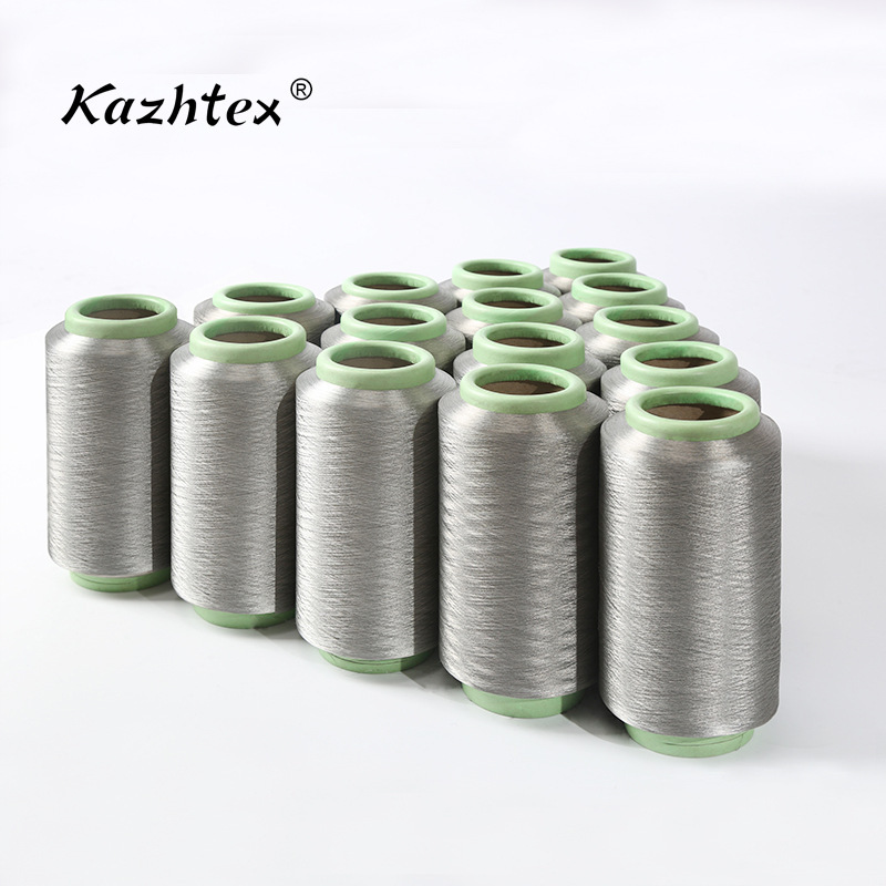 Suzhou factory silver-plated FDY 140D conductive silver fiber filament low resistance woven ribbon yarn in stock wholesale