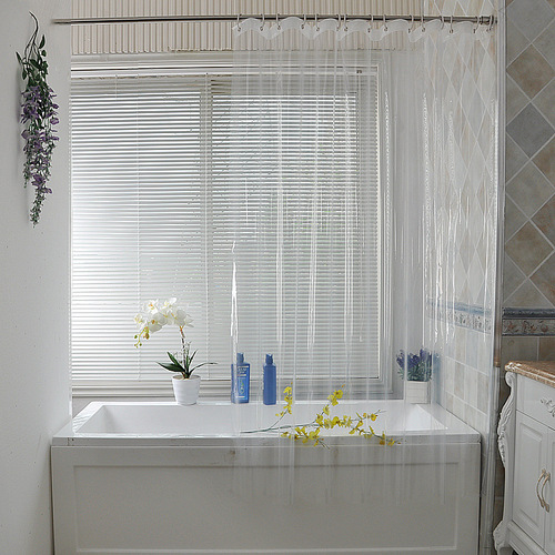 Hot selling transparent waterproof shower curtain PEVA with 3 magnets waterproof transparent shower curtain partition curtain