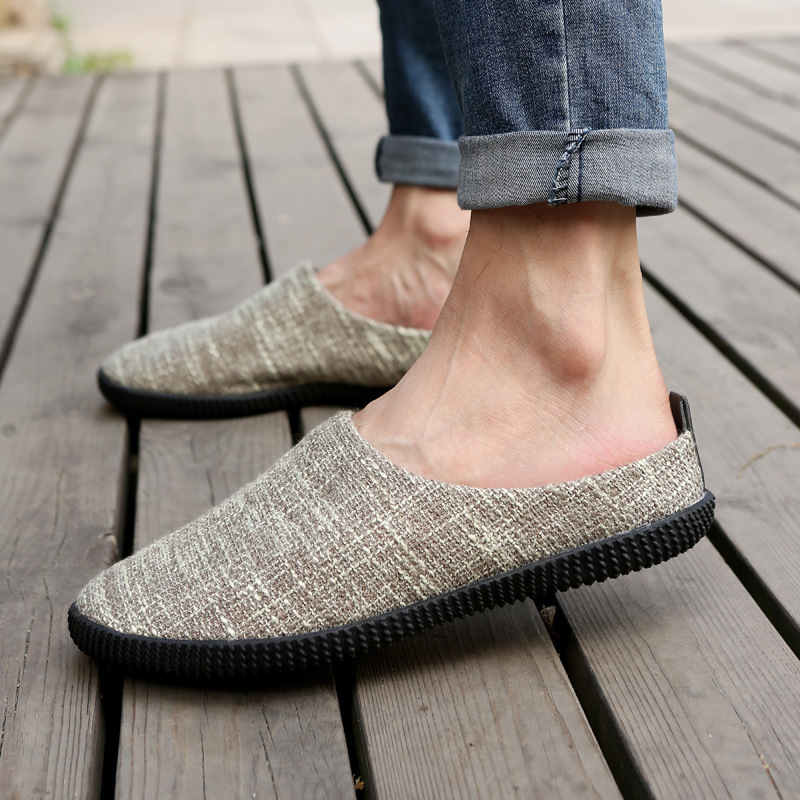 Wholesale slip-on loafers men's slippers linen casual shoes men's driving shoes trendy half-off men's shoes 699 Wholesale slip-on loafers men's slippers linen casual shoes men's driving shoes trendy half-off men's shoes 699