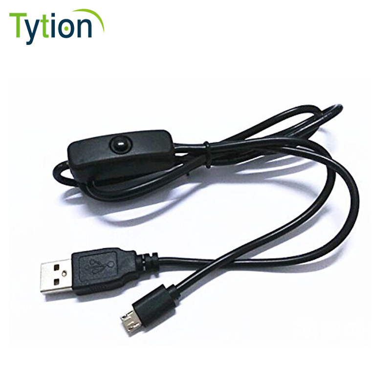 树莓派2B 3B 3B+ 电源线带开关按键 Micro USB 20AWG 5V 3A大电流