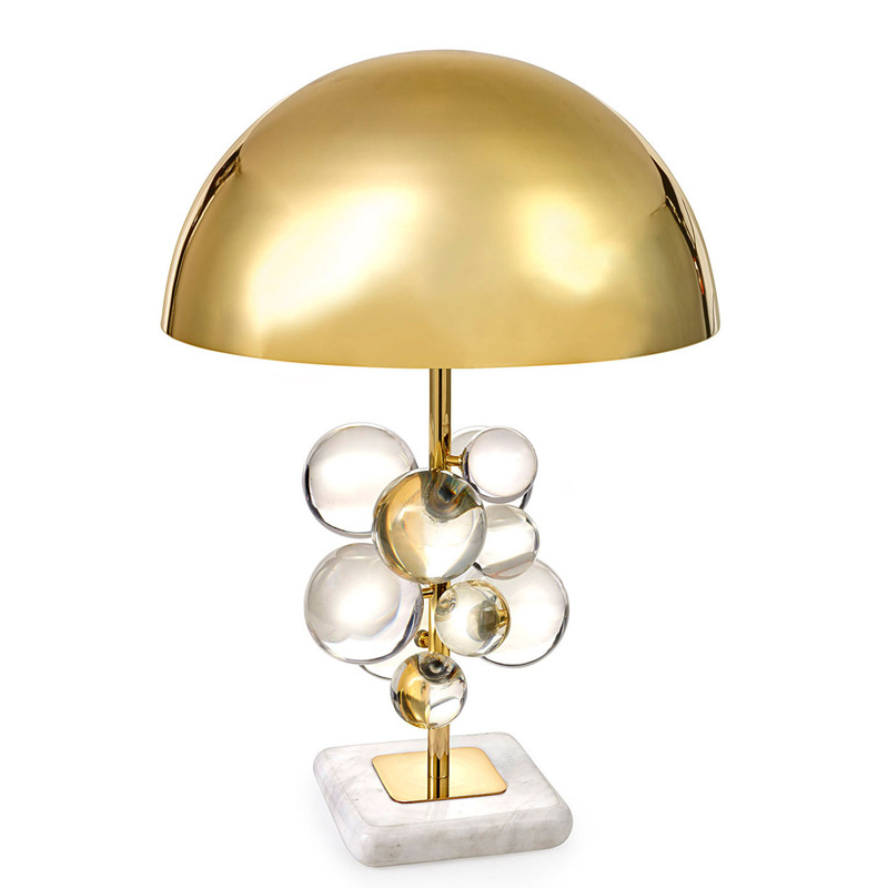 后现代创意彩色水晶圆球形设计师台灯样板房奢华客厅卧室台灯