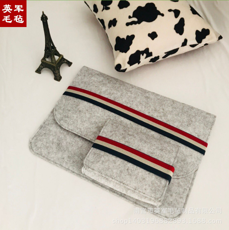 厂家批发时尚毛毡子母电脑包 苹果电脑包毛毡内胆电脑包