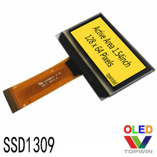 Верхний микро 1,54-дюймовый экран желтого OLED UG-2864KSYMG01 Новый 12864 Желтый 1309 Желтый