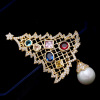 Demi-season brooch from pearl lapel pin, pin, accessory, micro incrustation