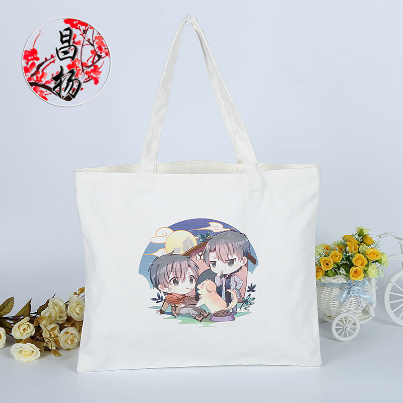 原创设计个性文创帆布包包女单肩上课装书补习手提袋男2024年新款